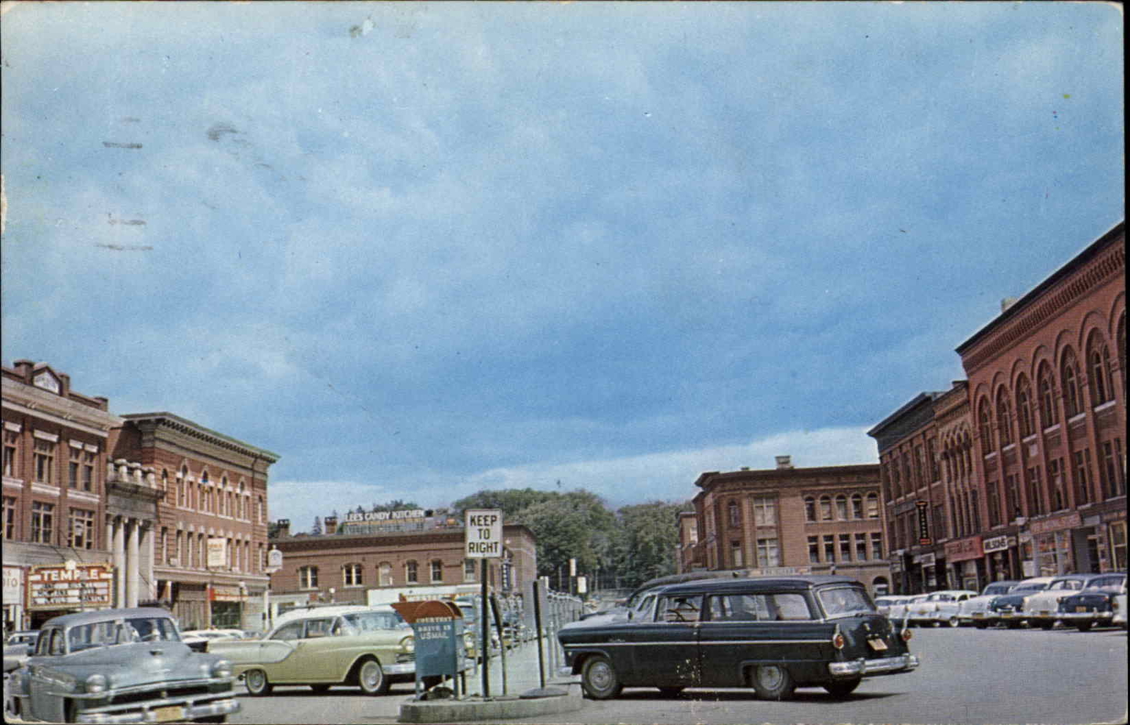 Houlton Maine ME Station Wagon Mailbox Street Scene c1960 Vintage