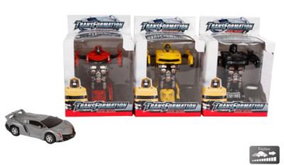 Transformer Roboter 3 Varianten 14cm Verwandelbares Auto Rennwagen Fahrzeug