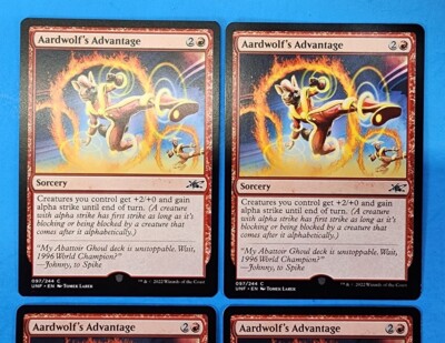 mtg red card advantage 4x Aardwolf's Advantage Unfinity 2022 Mtg Magic Card Red Mountain Sorcery  97