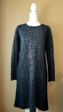LOGO Lori Goldstein Black & Grey Sweater Dress Sz S