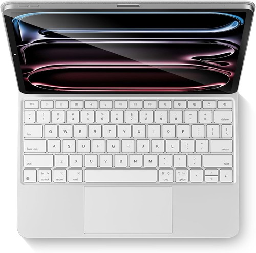 HOU For IPad Pro 13 Inch Case 2025 With Keyboard (M5/M4), Keyboard Case For IPad Pro 13 Inch Keyboard With Multi-Touch Trackpad, 7 Colors Backlight, Easy-Set Magnetic Stand Bluetooth-White - View #3