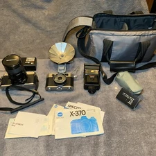 35MM Camera Lot Minolta X-370 Ronomatic 11196 Spectrum 350MD Kitstar Heiland Bag