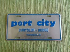 Vintage Port City Chrysler Dodge Dealer License Plate Portsmouth Nh Tag Vintage Port City Chrysler Dodge Dealer License Plate Portsmouth Nh Tag