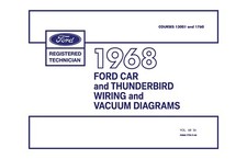 1968 Ford Car Thunderbird Wiring And Vacuum Diagrams - 11x17 Inch Comb Bound