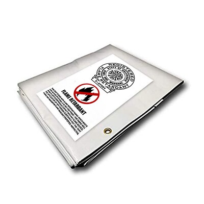 Certified Flame Retardant HD White Tarp Canopy 3ply Tarp Fire