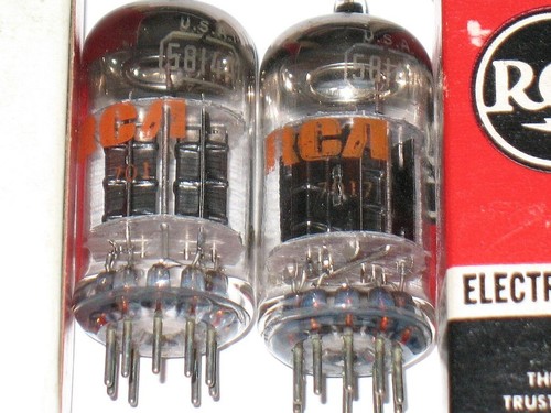 RCA 5814A SHORT BLACK PLATE Tubes well matched very strong pair, like 12AU7 - Picture 2 of 3