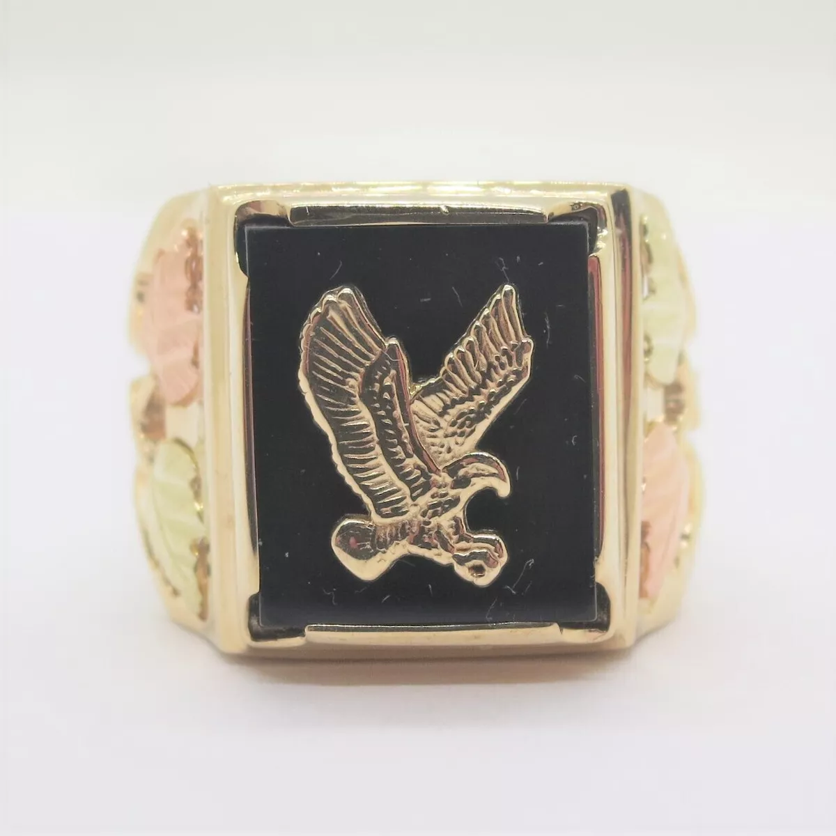 Black hills gold on sale eagle ring onyx