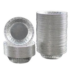 100Pcs Small Foil Pie Tart Tarts Pies Round Dish Dishes Cases Patty Tins Baking