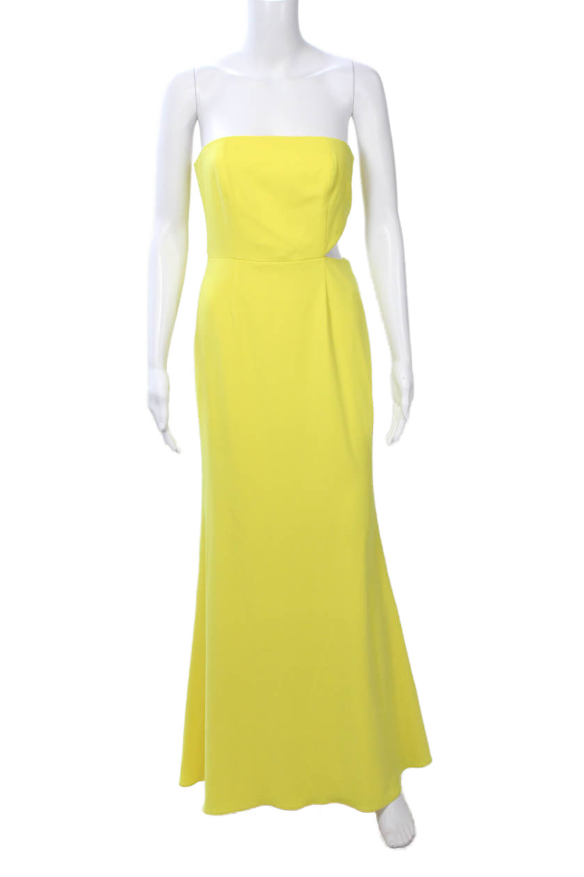 Jay Godfrey Womens Yellow Maxi Dress Sleeveless Hook & Eye Size 4Free Shipping in US $100+ Orders | $6.95 Orders Below