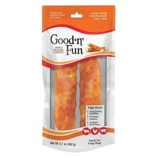Triple Flavor Chews, 7 Inch Rolls, Rawhide Chews for Dogs, 2
