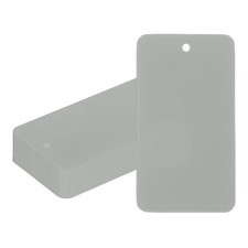 50Pcs, 3-9/16" x 2" Plastic Shipping Tags with Wire Waterproof Blank Gray