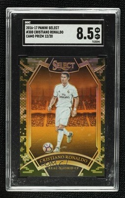 2016-17 Panini Select Field Level Camo Prizm 12/20 Cristiano Ronaldo SGC 8.5 1o2