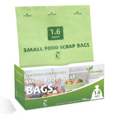 100 Compostable 1.6 Gallon Trash Bags, 6 Liter, 150 Count Kitchen Food Scrap...