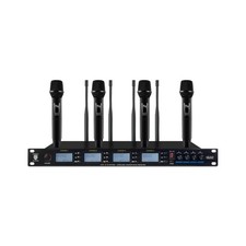 PRORECK UK-4000 UHF 4 Channel Wireless Microphone System with Four Handheld M...