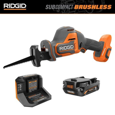 #ad RIDGID 18V SubCompact Brushless Cordless Reciprocating Saw Kit 2.0 Ah Battery $149.99