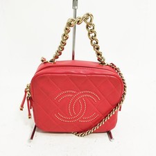 Chanel Shoulder Bag Camera bag CCLogo Red Lamb Skin 4522312