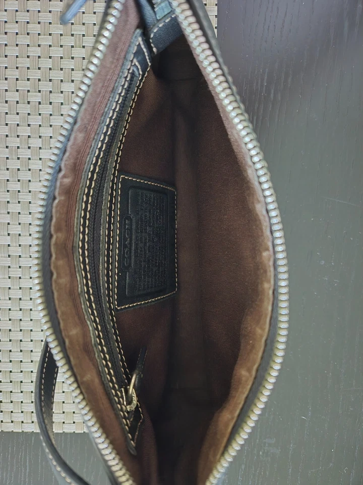 Vintage COACH Black Leather Demi Hampton Mini Shoulder Bag Baguette Purse 7785 - Image 4 of 4