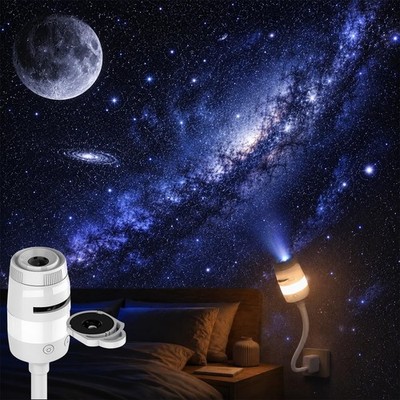 Night Light Galaxy Projector, Portable Starry Sky Projector with 6 HD theme