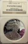 2000-P American Silver Eagle NGC PF69 UCAM- Brown Label