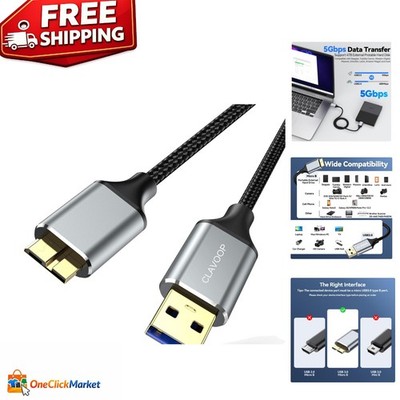 1.5 FT USB 3.0 Micro B Cable - 5 Gbps High-Speed External Hard Drive Connection