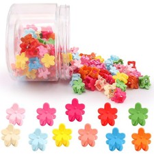 100 PCS Mini Flower Hair Claw Clips Small Tiny Jaw Toddler Baby Accessories