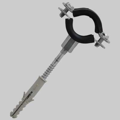 COLLARE FERMA TUBO COMPLETO CON GOMMA - 3/8 Ø 15-19 Tassello M8 - 2 pezzi - M...