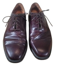 Rockport Mens Leather Dress Shoes Brown Cap Toe Lace Up Size 9.5 M39