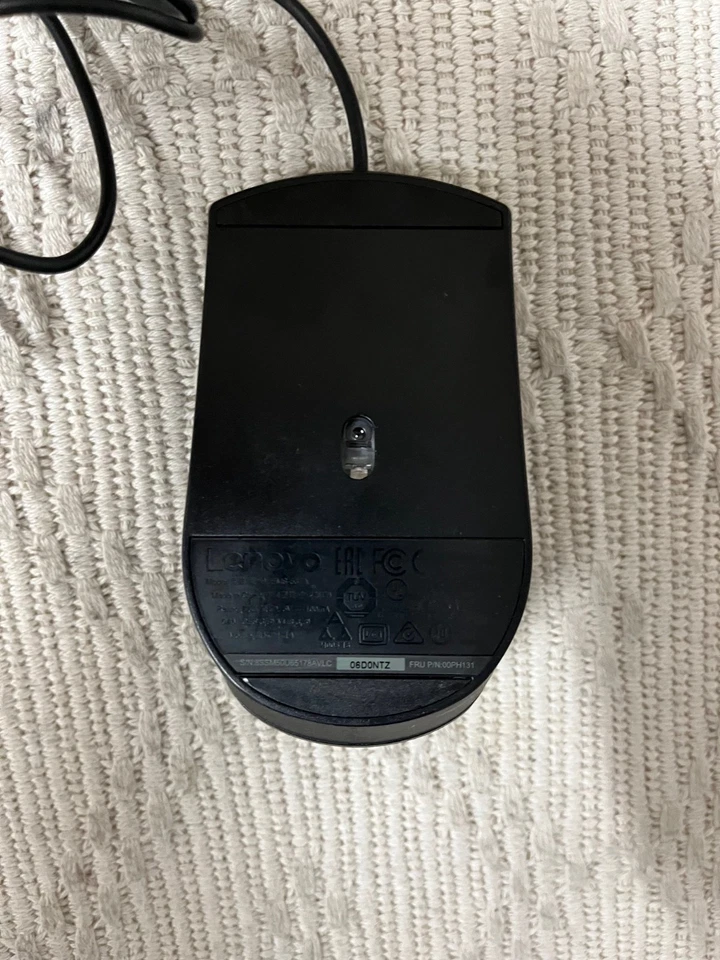 Lenovo Wired USB Optical Mouse 1600DPI Scrolling Black EMS-537A SM-8823 - Image 3 of 3