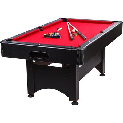 GAMES PLANET  6 ft Billardtisch Trendline, schwarz/rot