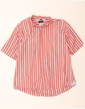 PETER FITCH Herren Kurzarm Hemd Größe 43/44 XL rot gestreift AY24