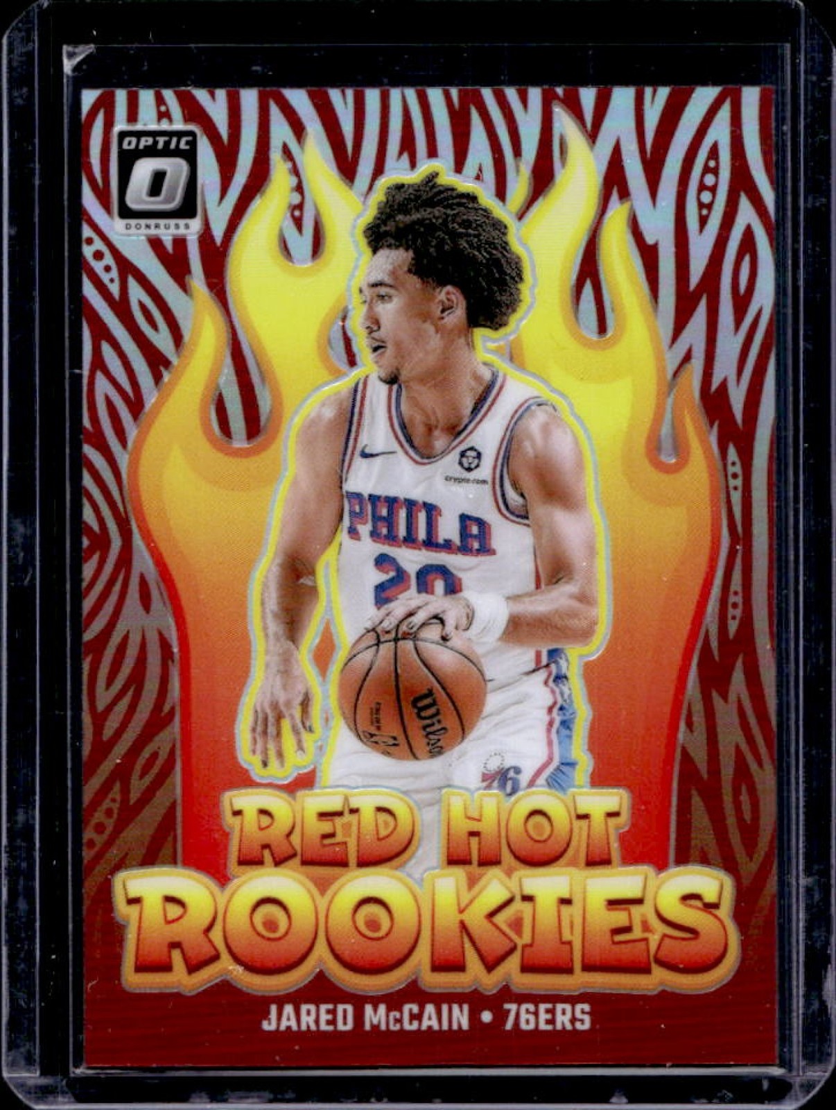 2024-25 Donruss Optic Jared McCain Red Hot Rookies Holo RC #12 76ers
