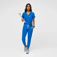 FIGS-Catarina One-Pocket Scrub Top & Zamora Joggers- Royal Blue -Choose Size-SET