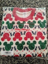 Hanna Andersson Disney Holiday Mickey Mouse Adult Pajama Top Size M NEW