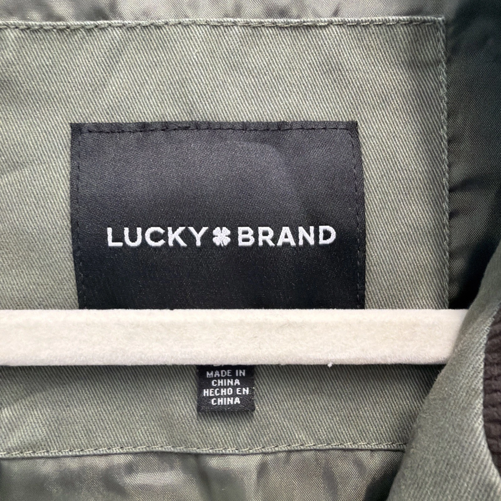 Men's L Green LUCKY BRAND FULL ZIP Bomber Jacket, 3-pockets, BRAND NEW WITH TAGS image 4