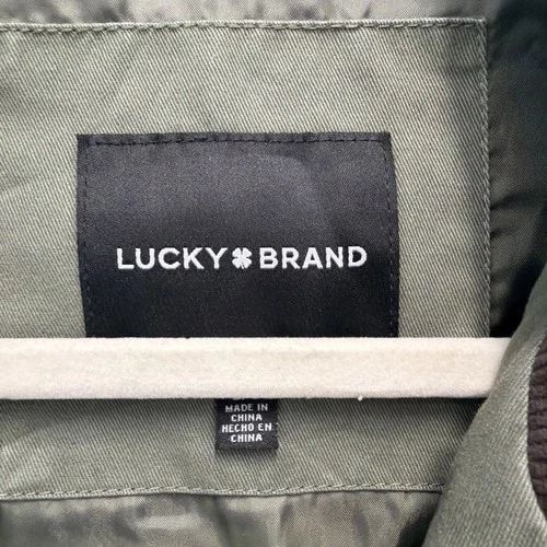 Men's L Green LUCKY BRAND FULL ZIP Bomber Jacket, 3-pockets, BRAND NEW WITH TAGS image 4