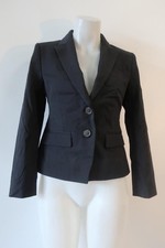 NWT Womens J. Crew Black Item-26 2-Button Cotton Viscose Blazer Jacket 0