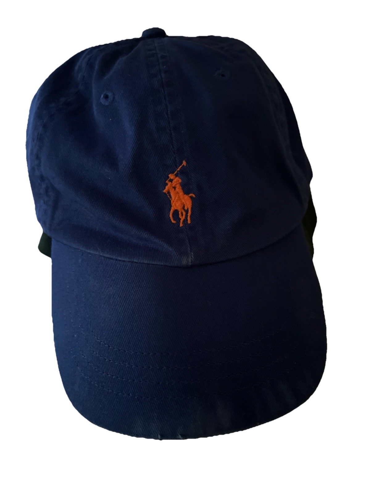 PONY Cappello berretto vintage Polo by Ralph Lauren blu con frangia arancione fibbia e cinturino