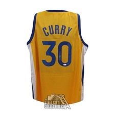 Stephen Curry Autographed Golden State Custom Gold Basketball Jersey - JSA