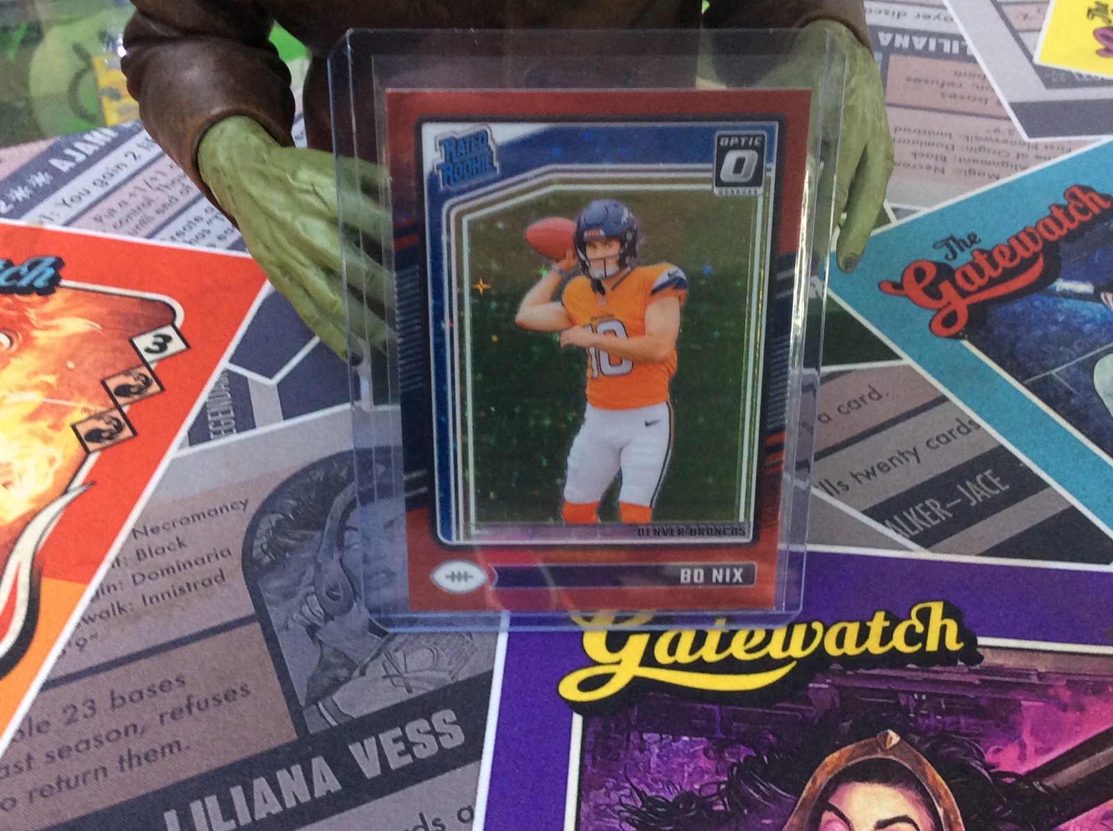 Bo Nix 2024 Panini Optic International #209 Red Stars Prizm Rated Rookie RC