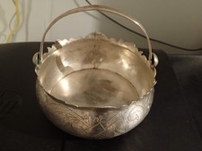Sucrier ancien PERSE Ispahan poinçonné 84 ARGENT gravé fait main 173 gr