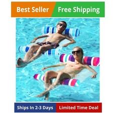 2 Pack Fabric Water Swimming Pool Floats Hammock, XL, Inflatable Multi-Purpos...
