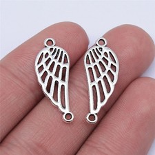 20/50PCS Antique Silver Tone Filigree Angel WING Charm Connector GGS39