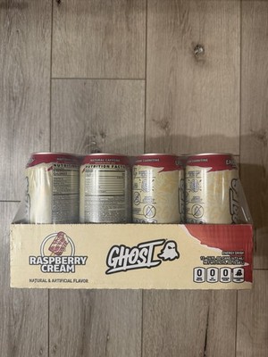 Case of 12 - GHOST ENERGY Raspberry Cream Energy Drink, 16 fl oz - EXP MAY 2027