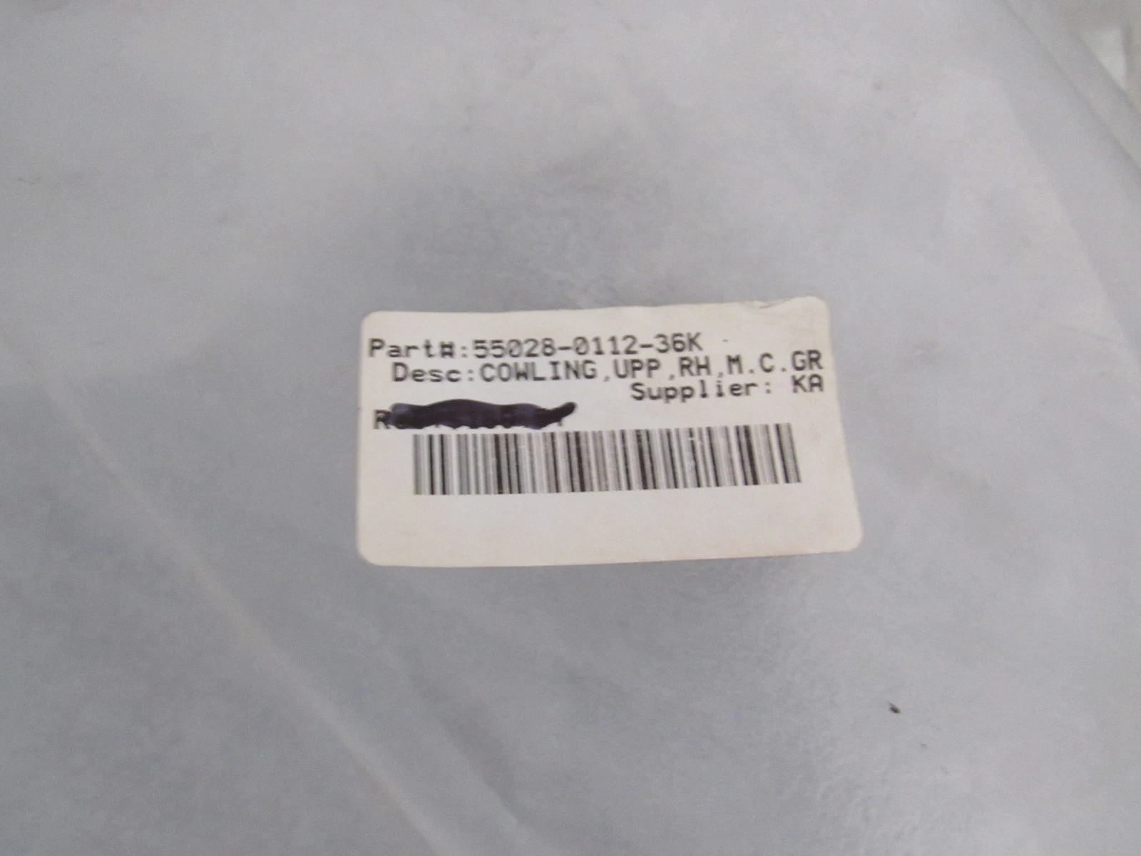 NOS Kawasaki KLR650 Upper Right Cowling M.C. Gray 55028-0112-36K RH Fairing Pane