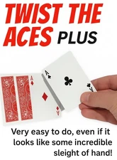 TWIST THE ACES PLUS Close Up Packet Magic Gaff Card Trick Color Transpo Twisting