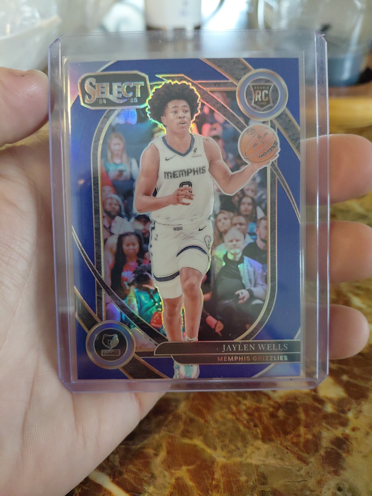 2024-25 Panini Select Jaylen Wells Blue Prizm Courtside Rookie Card #267