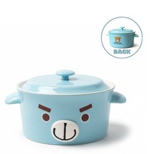 Ceramic Soup Bowl with Lid & Handle – Serving Dish for Family 665ML Adult & kids