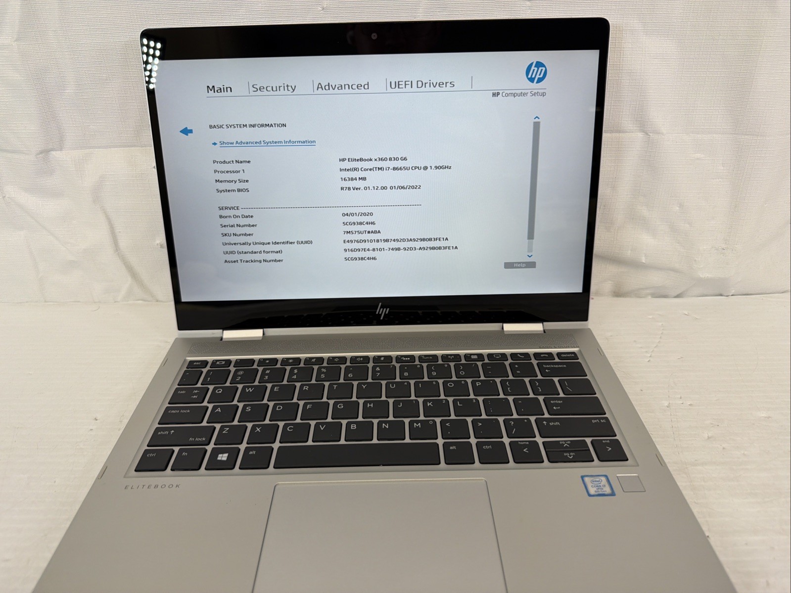 HP EliteBook x360, 13.3-Inch Laptop, with Intel Core i7-8665U, Windows 11 Pro