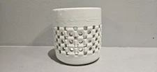 Celadon Vintage Korean White Porcelain Brush Pot Openwork Desig