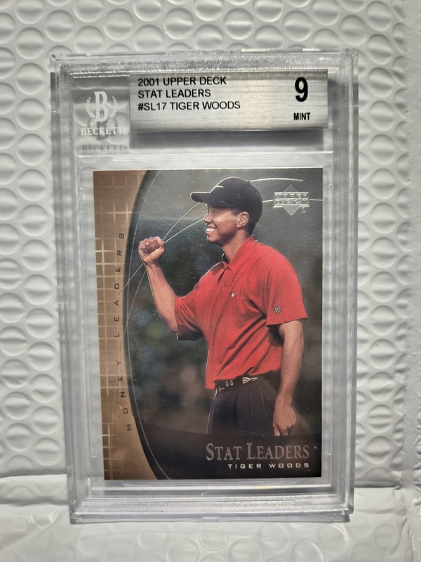 2001 Upper Deck Stat Leaders #SL17 Tiger Woods BGS 9 